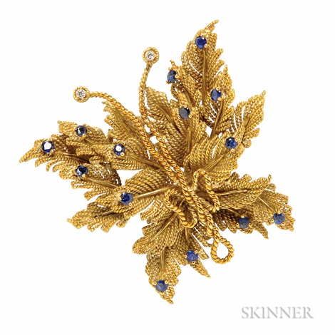 18kt Gold, Sapphire, and Diamond 